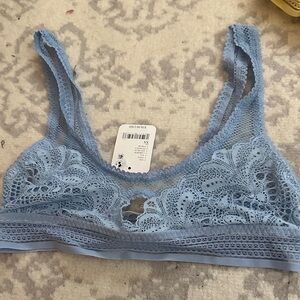 Free People Lace Bralette in Soft Blue